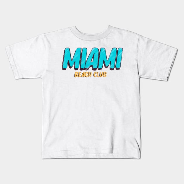 Miami Beach Club Kids T-Shirt by osmansargin